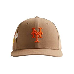 NEW Kith & New Era NY Yankees Hat Floral 59FIFTY Tan Orange Low Profile 7 1/2